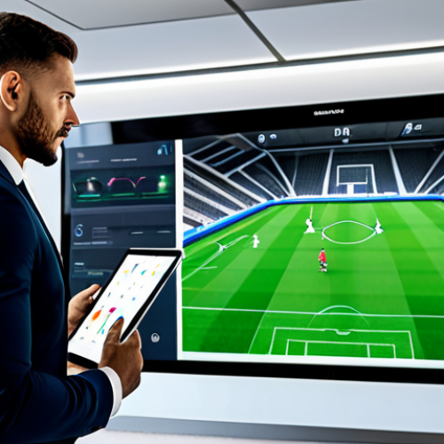 Home 22 AI Football Training Analysis**
"A bright, modern football training facility. A fully clothed football player is surrounded by holographic data visualizations showing performance metrics, perfect anatomy, correct proportions, natural pose. Coaches in professional attire observe, using tablets displaying AI analysis. Safe for work, appropriate content, fully clothed, professional. High quality rendering, detailed environment, family-friendly."
**