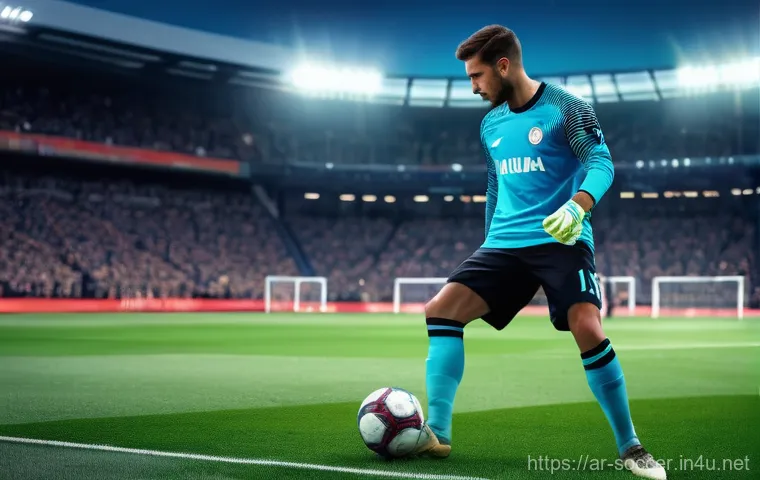 축구 기술 트렌드 분석 - **Dynamic Midfield Maestro** A male football player, mid-action on a vibrant, modern football pi...