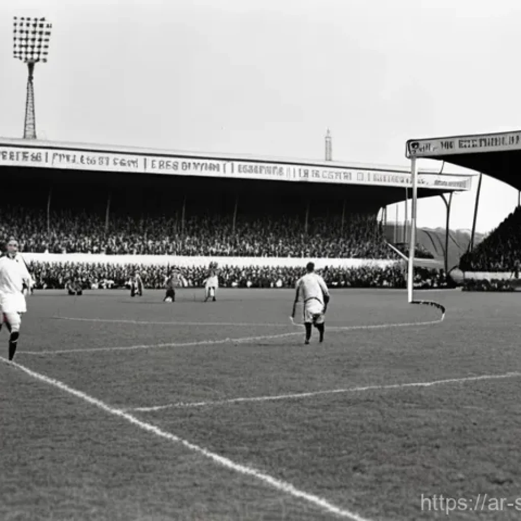 월드컵 역사와 주요 순간 - **Prompt 1: The Inaugural Match of 1930** "A vintage, sepia-toned photograph style image capturi...