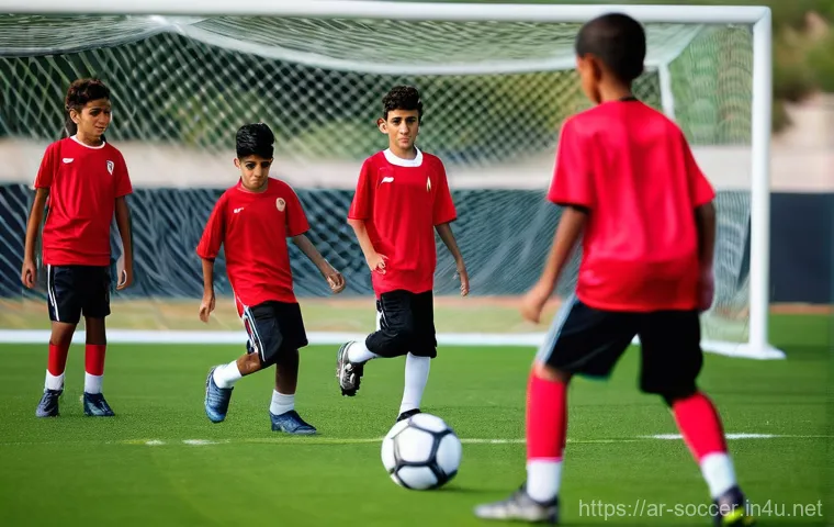 축구 관련 주제로 창업 성공 사례 - A lively and diverse group of young Arab football fans, including teenagers and young adults, both m...