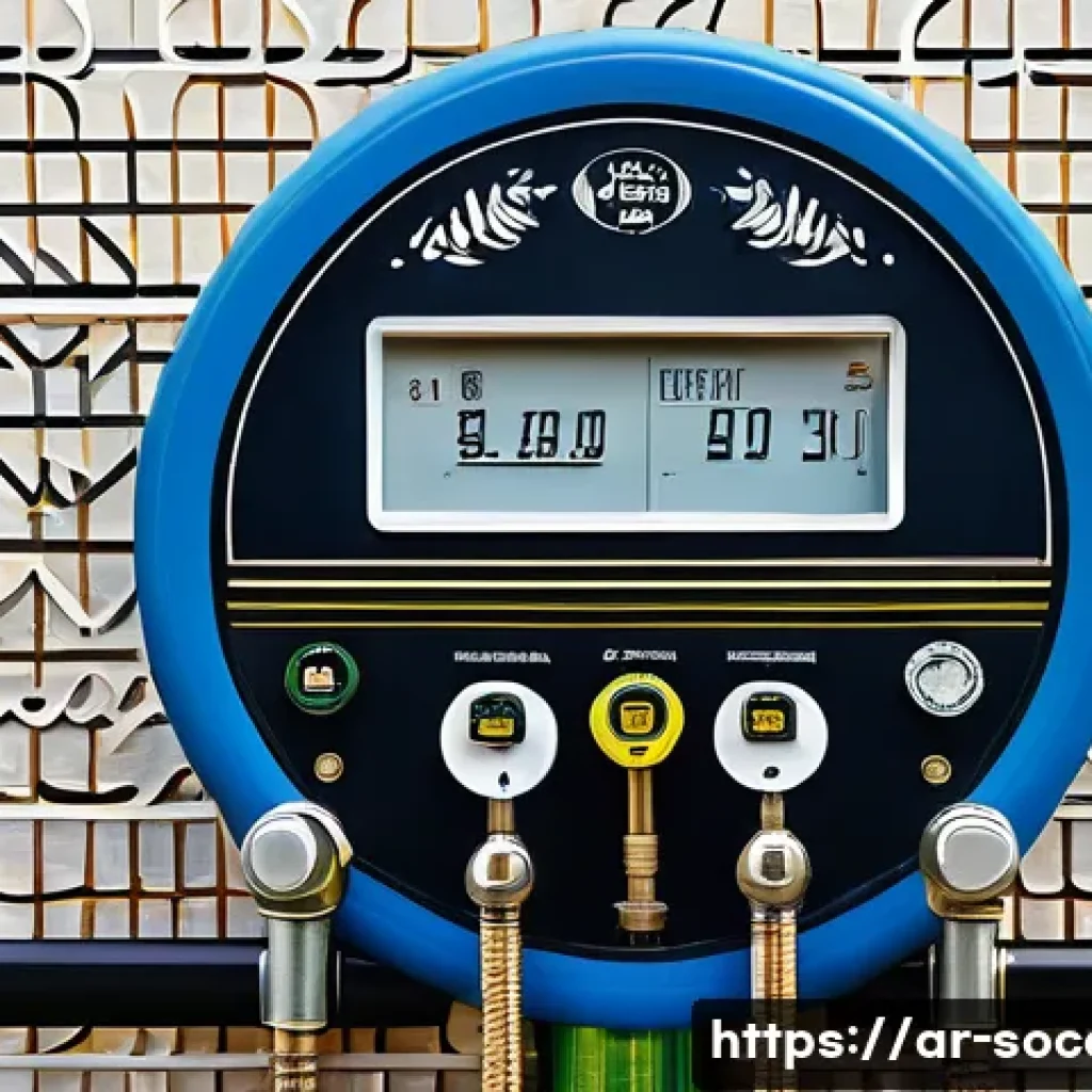 축구 공 공기압 조절법 - A detailed close-up image of a professional football pump station set in a sports club environment, ...